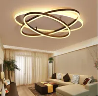 Modern Tavan Işıkları LED Elips Yüzük Avize Demir Vücut Aydınlatma Oturma Odası Için Yemek Odası Ev Dekor Armatürleri