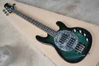 Factory Custom Dark Green Electric Bass Guitar con 4 cuerdas, 21 trastes, hardware de cromo, diapasón de palisandro, oferta personalizada