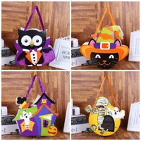 Crianças DIY Handmade Halloween Bolsa Hand Held Candy Bags Paper Kindergarten Gift Wrap Bag Para Fontes do partido 12styles 1 2cy E1