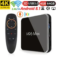 H96 MAX X2 Voice Control TV Box Android 9.0 AMLOGIC S905X2 4GB DDR4 64 GB ROM 2.4G 5G WIFI USB3.0 BT4.0 4K H.265 Smart Media Player