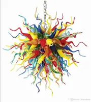 다채로운 램프 이탈리아 atistic 로비 펜던트 램프 무라노 스타일 핸드 블로운 유리 샹들리에 조명 아트 장식