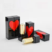 100 PCS Heart Square Heart Vacipe Lipstick Tube, Funda de palo de labios 12.1