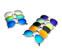 Barn mode solglasögon piolt stil färgglada legeringar barn solglasögon med 100% UV skydd HD baby boys party glas gåvor