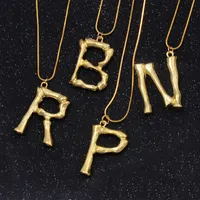 Gold Initial Necklaces Hip Hop Pendant Simple Exaggerated Lava Geometric Fashion 26 English Alphabets Letter Choker Jewelry Gifts for Women