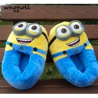 Hot Sale-er Man Despicable Me Minions Indoor Slippers Plush Stuffed Funny Slippers Flock Cosplay House Shoes Adult