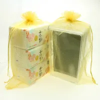 100 / 부지 30 개 * 40CM 단색 오간자 선물 가방 투명 보석 그리기 문자열 가방 선물 컬렉션 파우치 웨딩 캔디 작은 스낵 포장