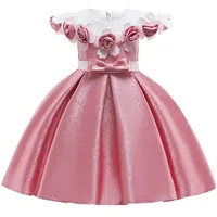 Baby 3d Blume Seide Prinzessin Kleid Für Hochzeit Elegante Kinder Kleider Für Kleinkind Mädchen Kinder Mode Kleidung J190520