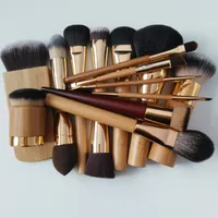 Marke 100% TT Kosmetik Make-up Pinsel Werkzeuge markieren Fan Pudergrundierung Bürstenfläche Blending Pulver Kontur Bambusbürsten zu bilden.
