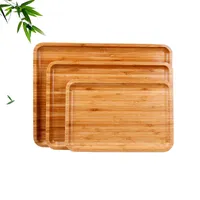 Food Fruit Storage Plate Bamboo Tea Cutlery Rectangular Tray Pallet Household Multi Function Decoration Hotel Serving Trays 20*30cm