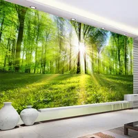 Zdjęcie tapety 3d las słońce natura krajobraz mural salon sypialnia tv sofa tło ściany pokrycia ścienne de pared 3d