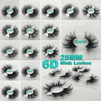 2019 Mais Novo 25mm Premium 5D Mink Cílios Macio Natural Grosso Cruz Handmade 3D Mink Cílios com caixa de embalagem de cílios 15 estilos