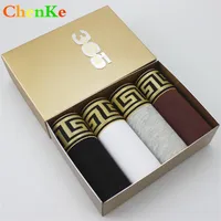 ChenKe Hot Sale Men Cotton Boxer Shorts Men Widening Gold Belt Heathy Underwear Brand Mens Boxers Male Panties 7 Colors Y19042302