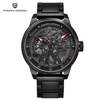 Paganiデザインファッションステンレススチールメンズウォッチスケルトン自動自己風メカニカル腕時計ビジネスクロックドロップシップ