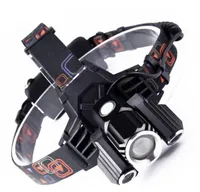 High power strong beam led headlamp 3 LED T6 headlight outdoor cycling hbuting camping head lamp flashlight+batteries +charger+bike holder