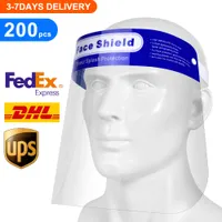 200pcs / lot Shield de cara completa con película clara protectora protege los ojos y la cara, el protector de la cara desechable transpirable transparente