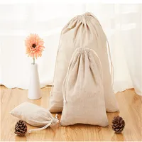 Cotton Linen Drawstring Bag New Arrived Custom 8x10cm 9x12cm 10x15cm 13x17cmDifferent SizeJewelry Gift Packaging Pouch50pcs