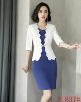 Nuevo estilo Blazer White Women Trajes de negocios Formal Office Trajes de trabajo Trabajo Damas Vestido y juegos de chaquetas Oficina Uniforme diseños