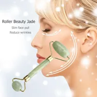 La salud natural belleza facial masaje de la herramienta Jade rodillo de la cara delgada cara del Massager Bajar de peso rodillo cuidado de la belleza de la herramienta ST248