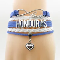 Infinity Love Honduras Armband Heart Charm Love My Motherland Honduras Vlag Sieraden Armbanden Armbanden voor Vrouw en Man
