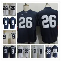 Cheap Men&#039;s Penn State Nittany College Football Jerseys 26 Barkley 9 Trace McSorley 88 Gesicki 2 Marcus Allen Navy White Stitched PSU Shirts