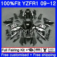 Injection For YAMAHA YZF 1000 R 1 YZF R1 2009 2010 2011 2012 241HM.37 YZF-1000 full black hot YZF-R1 YZF1000 YZFR1 09 10 11 12 Fairing Kit