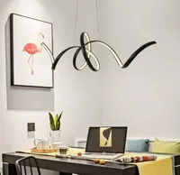 Black/White Modern LED Pendant Lights Living Dining Room Kitchen Aluminum Hanglamp Industrial Lamp Pendant Lamps Light Lighting Fixtures MYY
