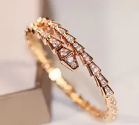 Qualidade luxuosa sem fade Mudar cor punk bracelete com diamante brilhante em ouro rosa 18k e platina PS8233