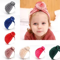 새로운 가을 겨울 유아 아기 도넛 모자 Pleuche 모자 터번 Headwrap 모자 여자 어린이 모자 어린이 모자 비니 14 색