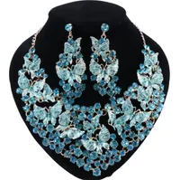 7 Kolor Biżuteria Kryształ Rhinestone Naszyjnik Zestaw Dla Kobiet Wedding Zaręczyny Akcesoria Moda Bridal Jewelry Sets