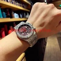 Il best-seller orologio nuovi uomini, giapponese multi-funzione di movimento cronografo al quarzo, diametro 42mm, cassa in acciaio con diamanti-incassato, zaffiro g