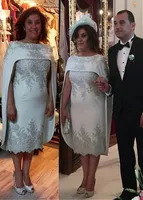 Plus size moeder van de bruid jurken schede knielengte appliques kralen korte bruidegom moeder jurken voor bruiloften
