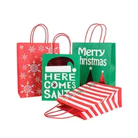 Julklapp Kraft Paper Bag Creative Bronzing Cute Cartoon Christmas Packaging Tygväska Gratis DHL 883
