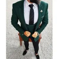 Brand New One Button Wedding Groom Tuxedos Peak ReversPeulsMen Hommes Costumes Blazer de bal de bal (Veste + Pantalon + Vest + Cravate) No: 2089
