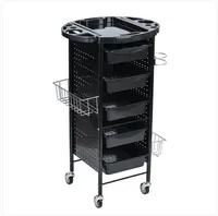 Sales!!! Wholesales Free shipping Trolley Storage Tray Cart With 5 Plastic Pull Out Drawers for Hair Salon