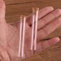 100 sztuk 12 * 75mm 5ml Mini szklana rura testowa z korkowym butelkami butelkami słoików fiolek