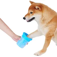 Miękkie Silikonowe Poszerz Pet Foot Składa Puchar Puppy Dog Pralka Stopy Brudne Narzędzia do prania Soft Pet Squeeze Hand Foot Cleaning Cup Top Sprzedawca