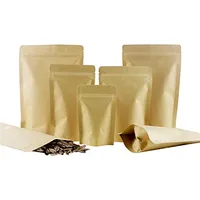 Sacs à résistance alimentaire Sacs à résistance à l'humidité Emballage Pochette en papier kraft brun avec feuille d'aluminium à l'intérieur des sacs pour la collation de thé alimentaire