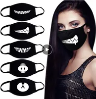 Maschera Anime bocca nera di cotone Maschera Unisex Mask Bocca-muffola antipolvere respiratore Carino anti-polvere Bocca Copre Espressione Bocca