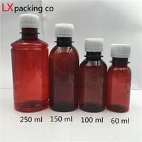 30 st Gratis frakt 60 100 150 200 250 ml Genomskinlig brun plast Tomt flasksoppa Pilp Powder Cosmetic Container Pot