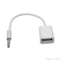 3.5mm Male Aux Audio Plug Jack till USB 2.0 Kvinna Converter Cord Cable Car MP3 Musik för mobiltelefon