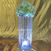 Acrylic Crystal metal Wedding Flower Ball Holder 30cm/70cm Table Centerpiece Vase Stand Crystal Candlestick Wedding Decoration Gold Silver