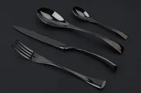 4PCS / set Preto Faqueiro 18/10 Stainless Steel Dinnerware Set Serviço para 1 Faroeste Tableware Set
