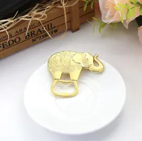 200pcs/lot Lucky Golden Elephant Bottle Opener Gold Wedding Favors Party Giveaway Gift For Guest SN2055