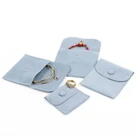 10Pcs Jewelry Bag Velvet Cloth Pouch Snap Buckle Thickened Delicate Velvet Ring Necklace Jewelry Storage Bag