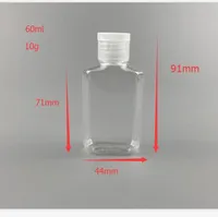 2020 60ML Plastic Empty Alcohol Refillable Bottle Easy To Carry Clear Transparent PET Plastic Hand Sanitizer Bottles for E Liquid Travel