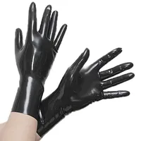 Fashion-Latex Short Gloves 0.4mm Club Wear for Catsuit Dress Rubber Fetish Costume