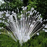 3ピース/ロット人工植物白い孔雀の草の花の配置アクセサリーリードの葉のクリスマスの結婚式の装飾の花
