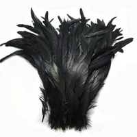 Black Coque Rooster Tail Feather Rooster Tail Feather Black Color DIY Feather Wedding Feathers 30-35cm &amp; 12-14 inch Rooster