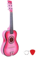 RuiyiF cordes guitare 6 enfants jouets roses, 21 pouces jouets pour enfants de guitare acoustique, adapté pour 3-5 ans de cadeaux d'anniversaire pour enfants