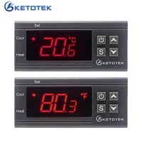 KT1000 DC 12V Cyfrowy termostat Temperatura Temperatura Termoregulator do inkubatora z podgrzewaczem i chłodnicą C F